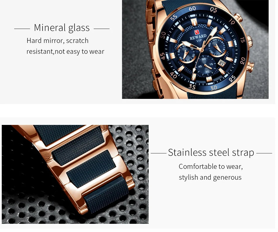 REWARD Big Dial Mens Watches Top Luxury Brand