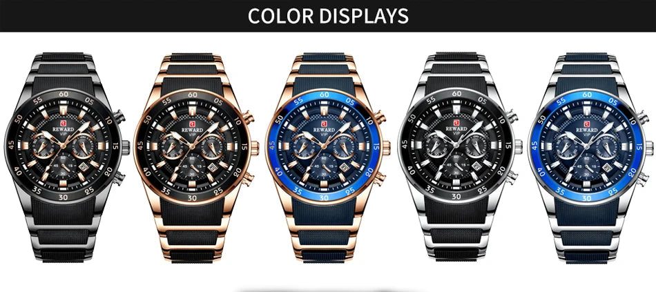 REWARD Big Dial Mens Watches Top Luxury Brand
