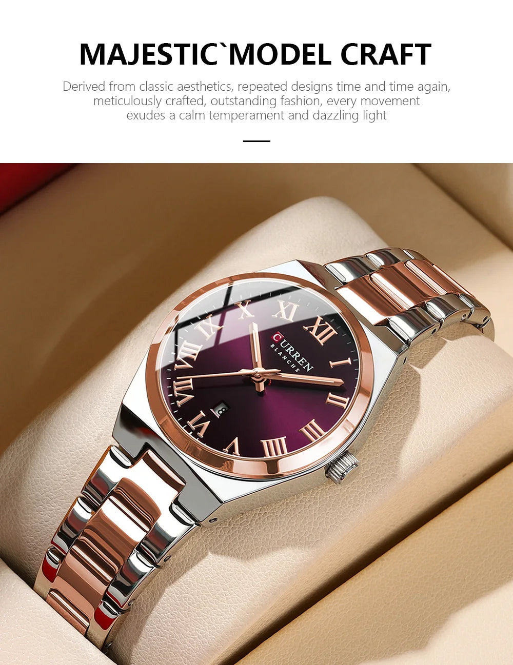 CURREN 9095 Luxury Fashion Watch for Women Original Quartz Women's Watches Waterproof Stainless Steel Elegant Ladies Wristwatch