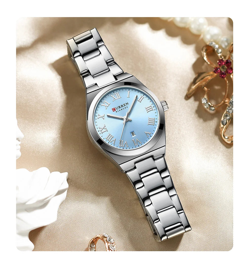 CURREN 9095 Luxury Fashion Watch for Women Original Quartz Women's Watches Waterproof Stainless Steel Elegant Ladies Wristwatch