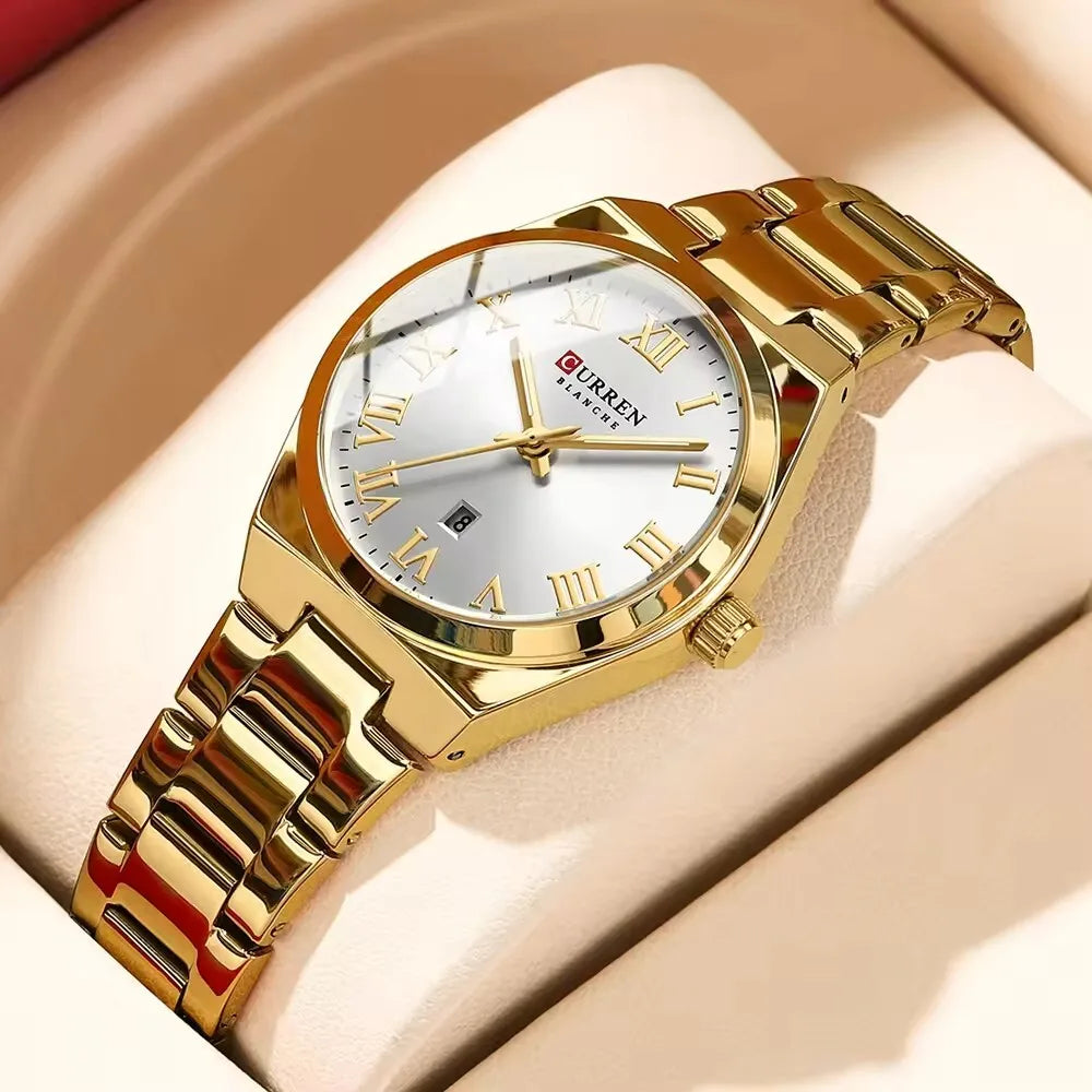 CURREN 9095 Luxury Fashion Watch for Women Original Quartz Women's Watches Waterproof Stainless Steel Elegant Ladies Wristwatch