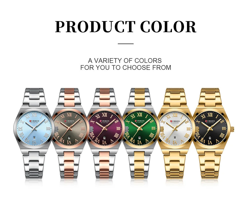 CURREN 9095 Luxury Fashion Watch for Women Original Quartz Women's Watches Waterproof Stainless Steel Elegant Ladies Wristwatch