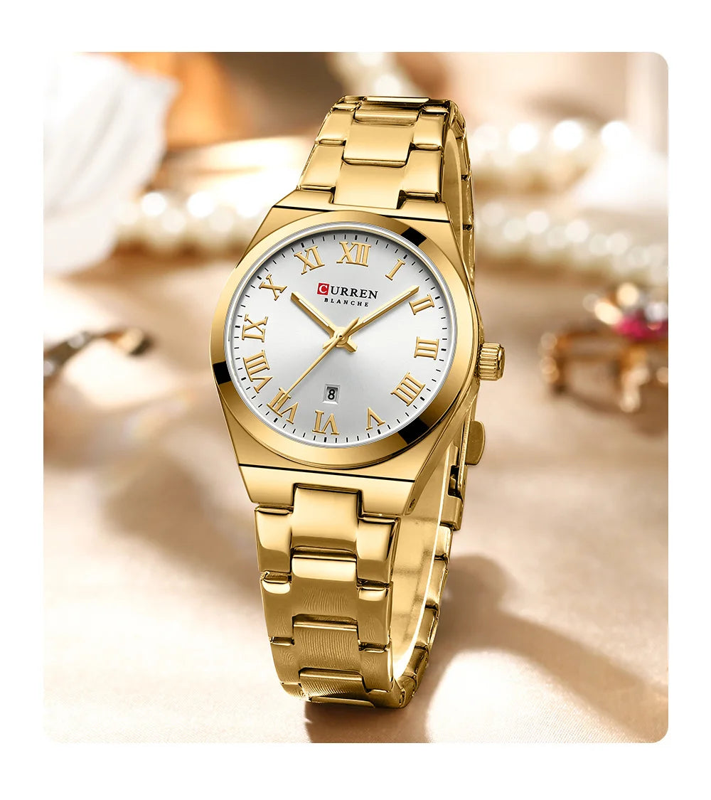 CURREN 9095 Luxury Fashion Watch for Women Original Quartz Women's Watches Waterproof Stainless Steel Elegant Ladies Wristwatch