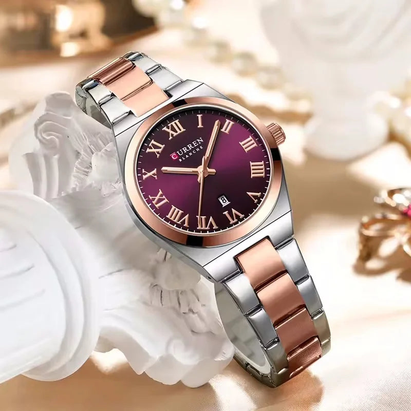 CURREN 9095 Luxury Fashion Watch for Women Original Quartz Women's Watches Waterproof Stainless Steel Elegant Ladies Wristwatch