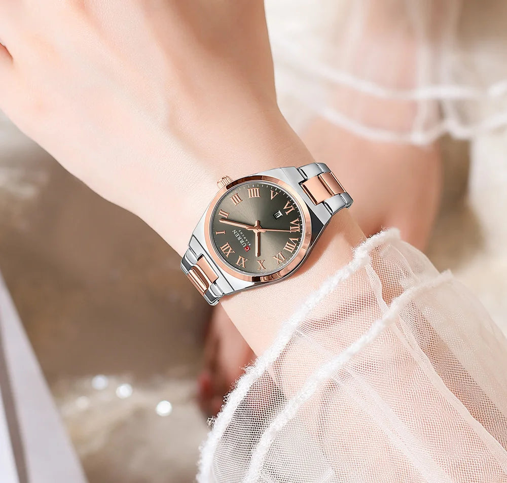 CURREN 9095 Luxury Fashion Watch for Women Original Quartz Women's Watches Waterproof Stainless Steel Elegant Ladies Wristwatch