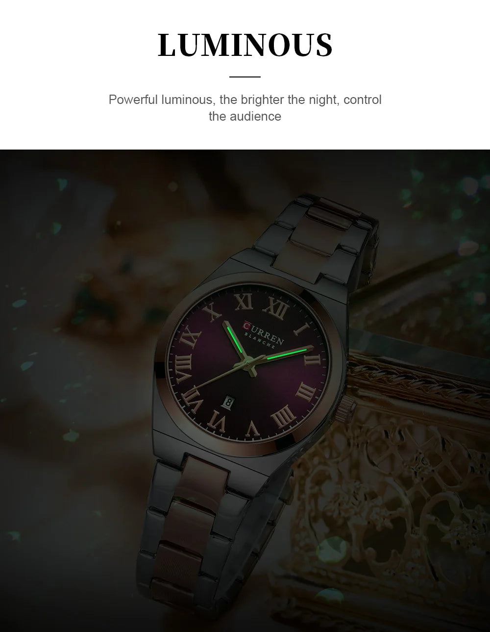 CURREN 9095 Luxury Fashion Watch for Women Original Quartz Women's Watches Waterproof Stainless Steel Elegant Ladies Wristwatch