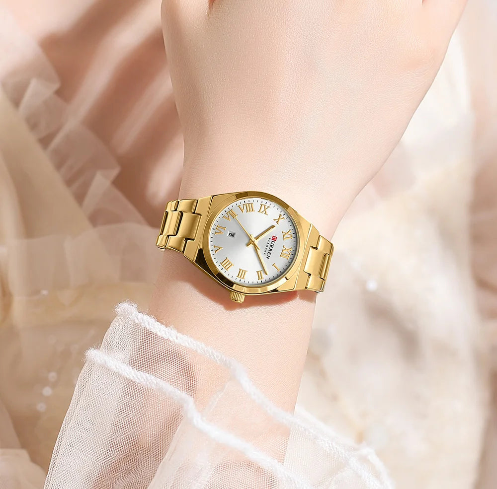 CURREN 9095 Luxury Fashion Watch for Women Original Quartz Women's Watches Waterproof Stainless Steel Elegant Ladies Wristwatch
