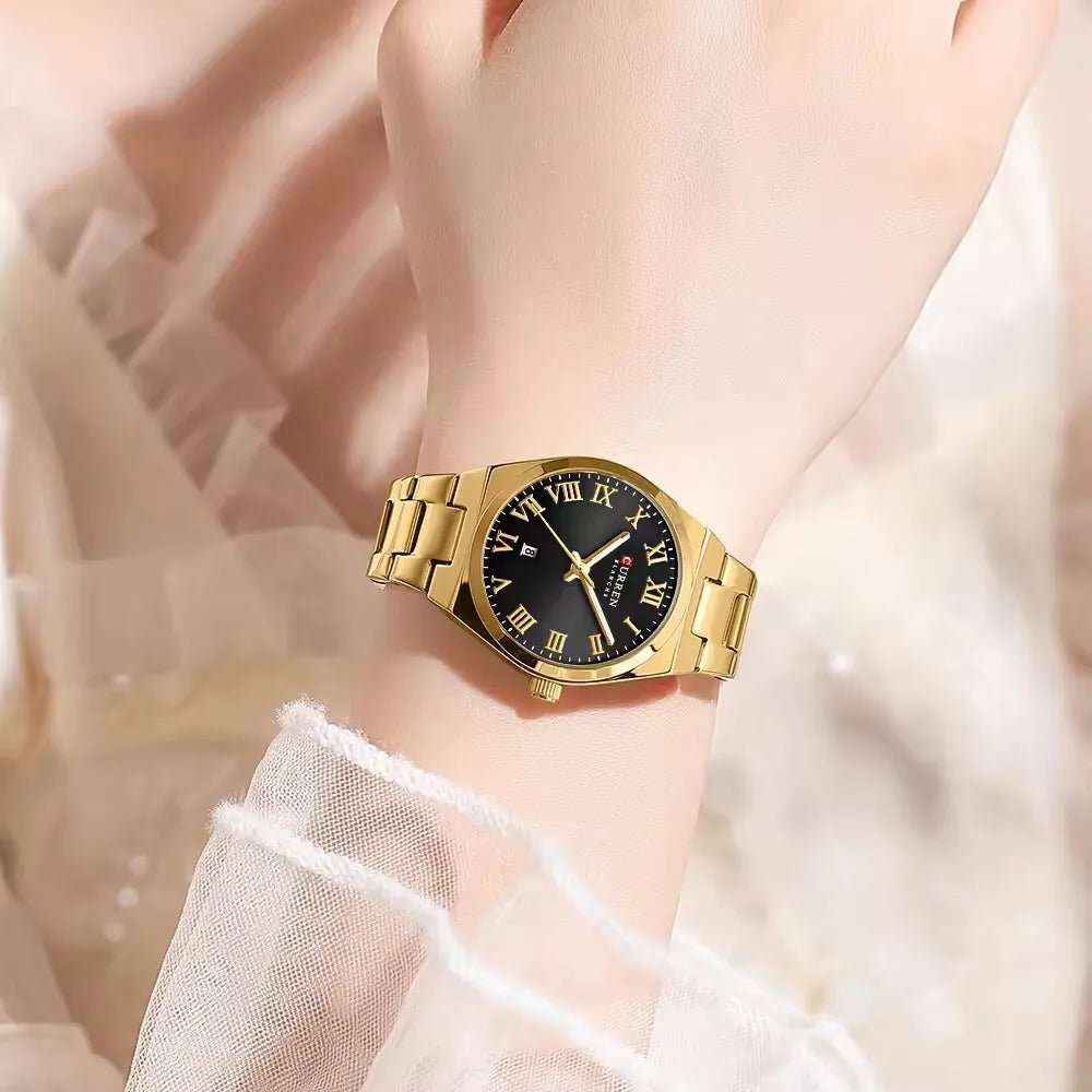 CURREN 9095 Luxury Fashion Watch for Women Original Quartz Women's Watches Waterproof Stainless Steel Elegant Ladies Wristwatch