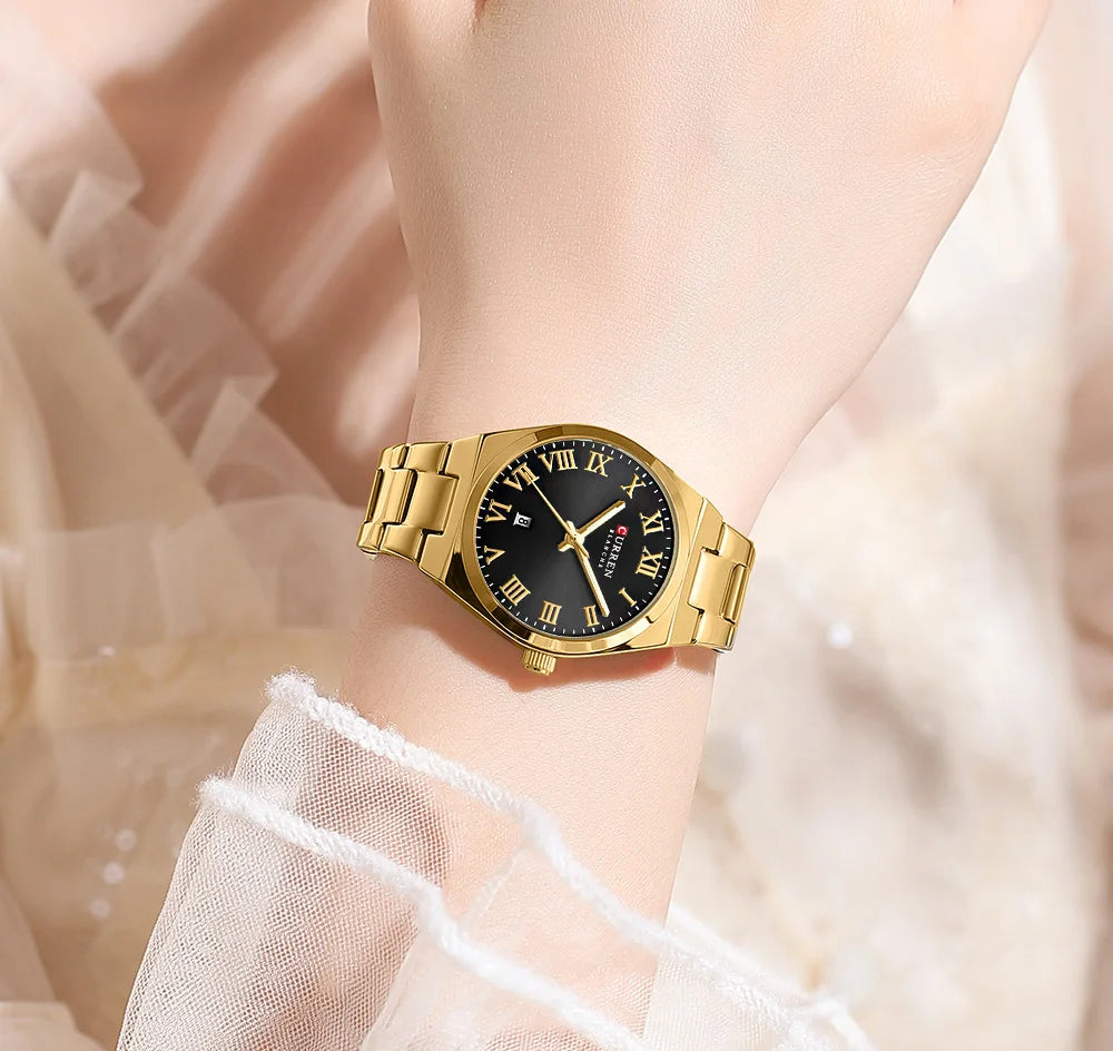 CURREN 9095 Luxury Fashion Watch for Women Original Quartz Women's Watches Waterproof Stainless Steel Elegant Ladies Wristwatch