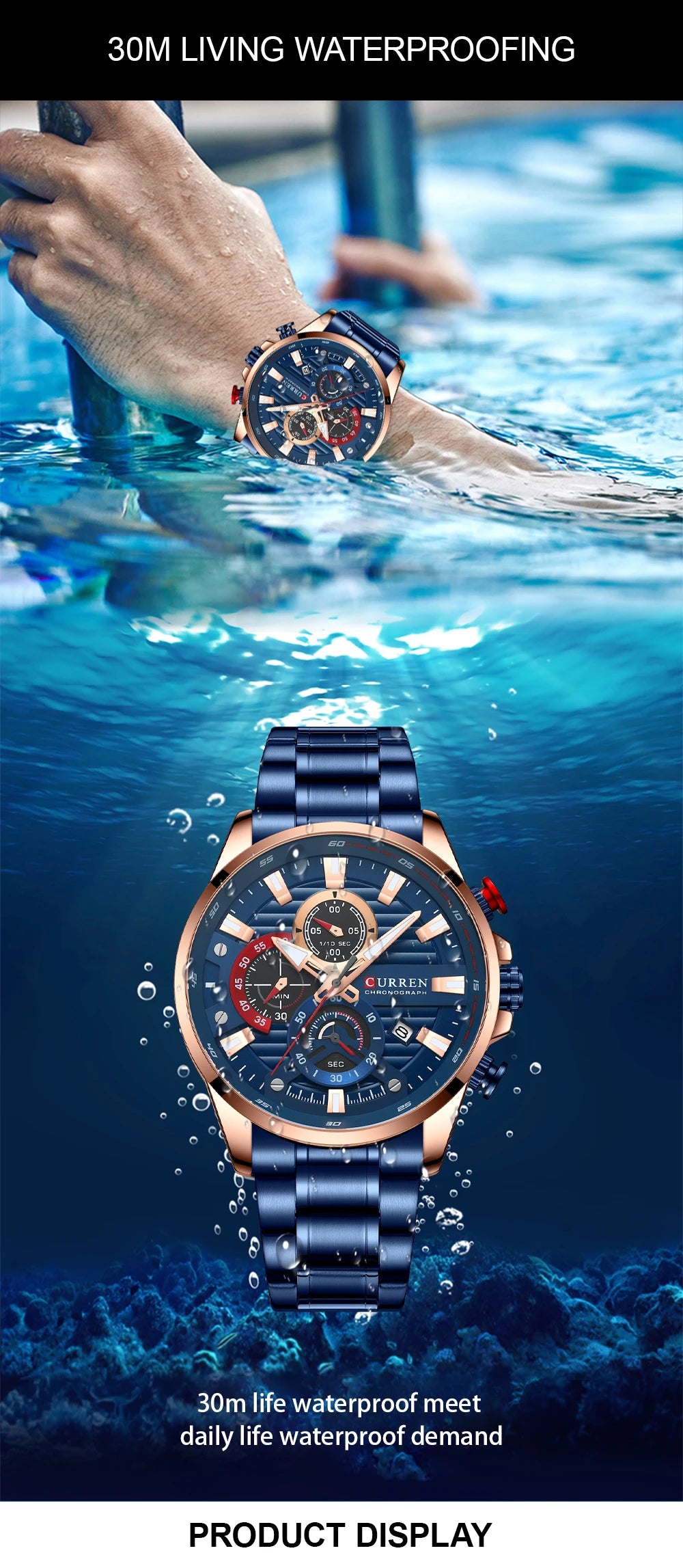 CURREN Sports Casual Quartz Wristwatches
