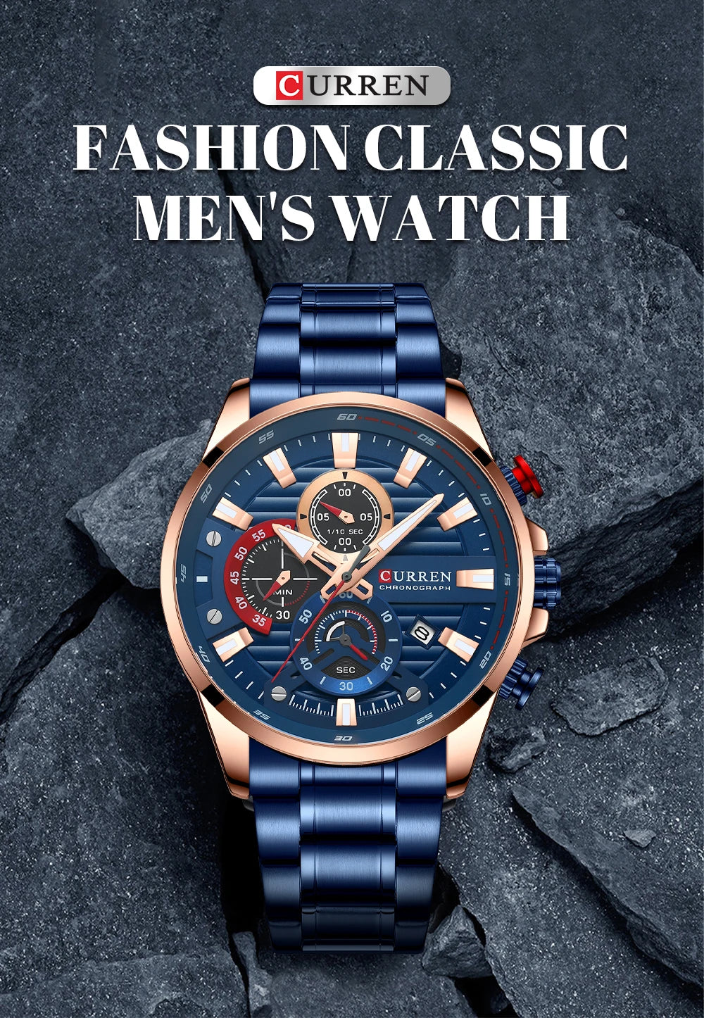 CURREN Sports Casual Quartz Wristwatches